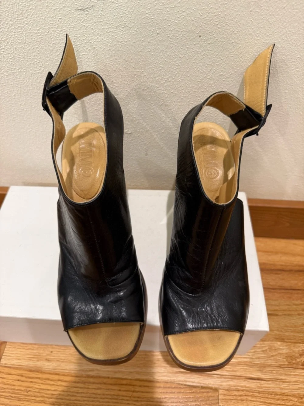 Maison Margiela MM6 Leather Slingbacks Sandals Shoes 39 - Picture 2 of 5